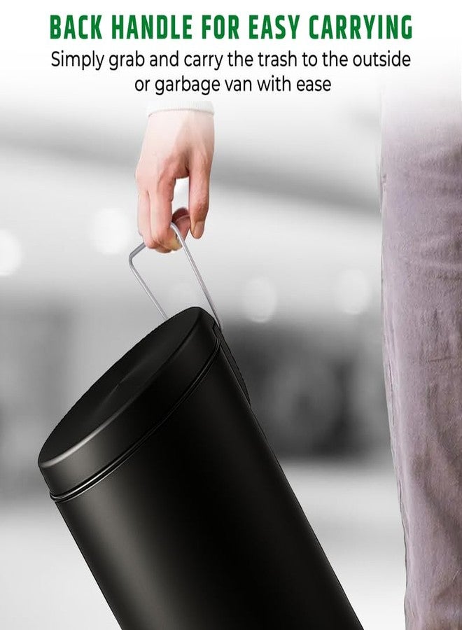 Robustt Dustbin with Pedal - 5L | Black Stainless Steel trash can | 7 Inch (W) x 10 Inch (H) | Small Trash Can for Bathroom, Bedroom, Toilet, and Kitchen � Durable & Corrosion-Resistant - Pack of 1 - Image 3